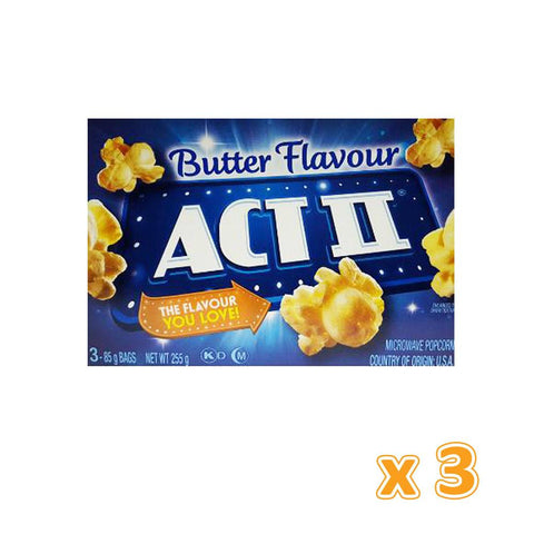 Act II Butter Flavour Microwave Pop Corn (3 x 255 gm)