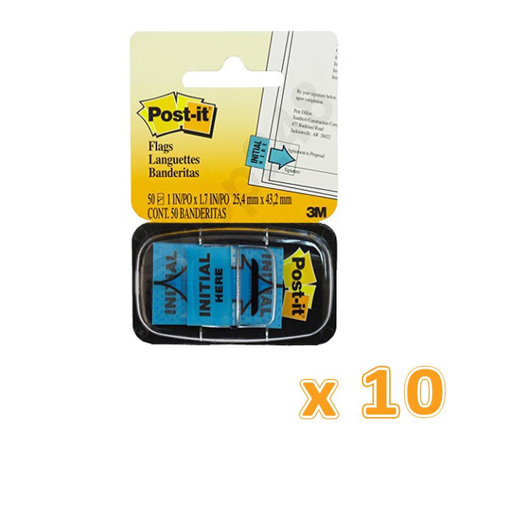 3M Post-It Initial Here Tape 1 x 1.75 Flags (1 X 10 Pcs)