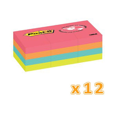 3M Post-It Notes 1.5 x 2 Neon Colours  (12 X 12 Pcs)