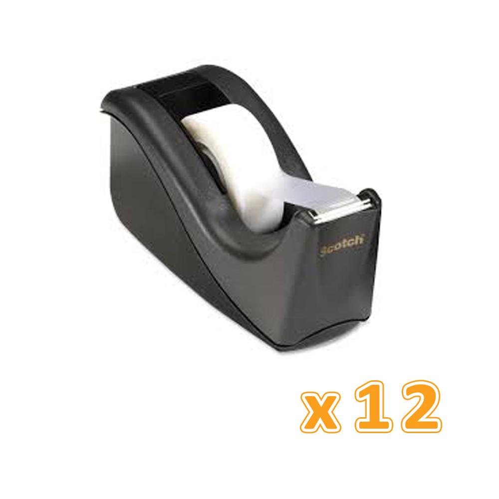 3M Scotch Desktop Tape Dispenser Black (1 X 12 Pcs)