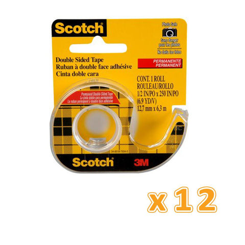 3M Scotch Double Sided Tape with Dispenser (1 X 12 Pcs)