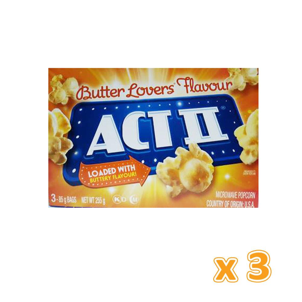 Act II Butter Lover's Flavour Microwave Pop Corn (3 x 255 gm)
