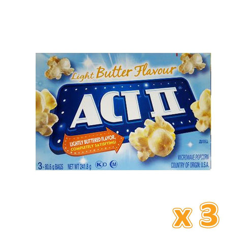 Act II Light Butter Flavour Microwave Pop Corn  (3 x 241.8 gm)