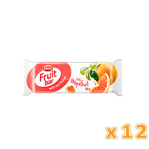 EMCO - Fruit Bar With Oat Flakes & Pink Grape Fruit (12 bars)