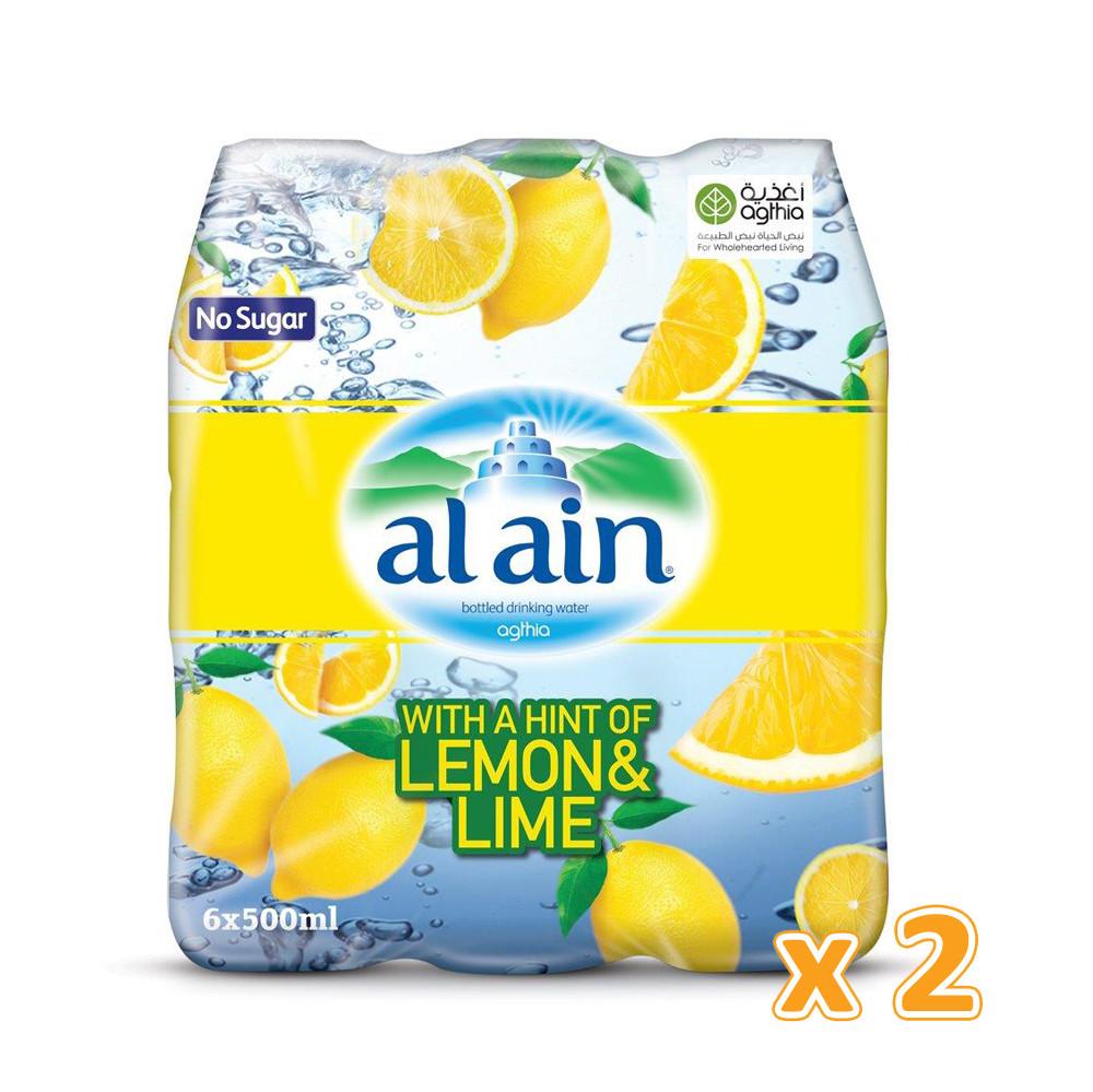 Al Ain Flavoured Water - Lemon & Lime (12 x 500 ml)