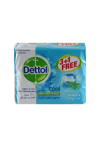Dettol Cool Anti-Bacterial Bars (3+1 X 165 gm)