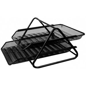 Mesh Paper Document Tray Set Of 2 Black
